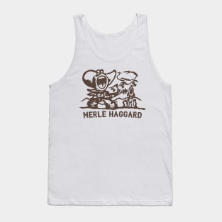 Merle Haggard - - 70s Style Fan Design Tank Top